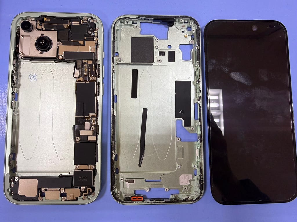 【東近江市】iPhone 14のフレーム交換・基板移植は「スマホリペアプラス アル・プラザ八日市店」へ!激しい破損もデータそのまま復旧